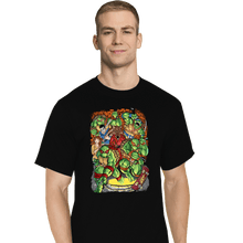 Load image into Gallery viewer, Daily_Deal_Shirts T-Shirts, Tall / Large / Black Pizza Fights And Stories