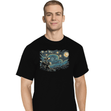Load image into Gallery viewer, Shirts T-Shirts, Tall / Large / Black Starry Robot