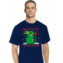 Load image into Gallery viewer, Shirts T-Shirts, Tall / Large / Navy Ugly Dragon Christmas
