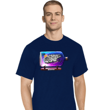 Load image into Gallery viewer, Daily_Deal_Shirts T-Shirts, Tall / Large / Navy Spaceship In A Bottle