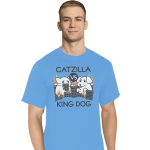Shirts T-Shirts, Tall / Large / Royal Blue Catzilla VS King Dog