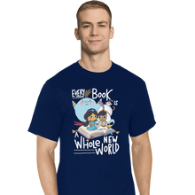 Load image into Gallery viewer, Shirts T-Shirts, Tall / Large / Navy Every Book Is a Whole New World