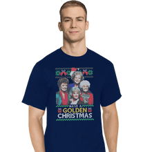 Load image into Gallery viewer, Shirts T-Shirts, Tall / Large / Navy Golden Christmas