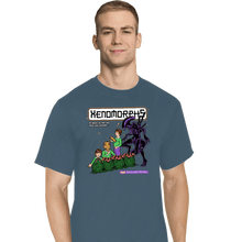 Load image into Gallery viewer, Shirts T-Shirts, Tall / Large / Indigo Blue Xenomorphs Book