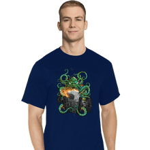 Load image into Gallery viewer, Shirts T-Shirts, Tall / Large / Navy Cthulhu Strikes Back