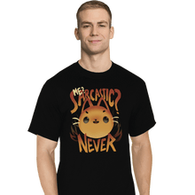 Load image into Gallery viewer, Shirts T-Shirts, Tall / Large / Black Sarcastic Cat