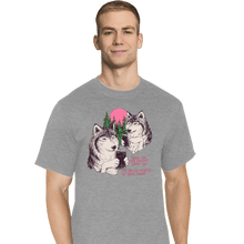 Load image into Gallery viewer, Daily_Deal_Shirts T-Shirts, Tall / Large / Sports Grey Two Wolves On Their Phones
