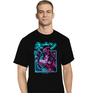 Shirts T-Shirts, Tall / Large / Black Neon Fantasy VII