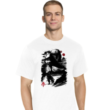 Load image into Gallery viewer, Daily_Deal_Shirts T-Shirts, Tall / Large / White The Bounty Hunter In The desert Sumi-e