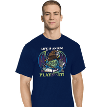 Load image into Gallery viewer, Shirts T-Shirts, Tall / Large / Navy Life Is An RPG