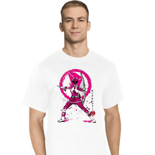 Load image into Gallery viewer, Shirts T-Shirts, Tall / Large / White Pink Ranger Sumi-e