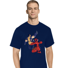 Load image into Gallery viewer, Secret_Shirts T-Shirts, Tall / Large / Navy Wolverine & Deadpool