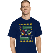 Load image into Gallery viewer, Shirts T-Shirts, Tall / Large / Navy A Very Mushroom Christmas