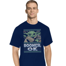 Load image into Gallery viewer, Shirts T-Shirts, Tall / Large / Navy Boomer Ok Baby Yoda Sweater