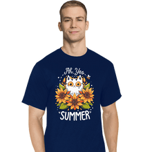 Load image into Gallery viewer, Daily_Deal_Shirts T-Shirts, Tall / Large / Navy Summer Kitten Sniffles
