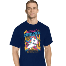 Load image into Gallery viewer, Secret_Shirts T-Shirts, Tall / Large / Navy Unicorn Rainbows Destruction