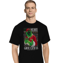 Load image into Gallery viewer, Daily_Deal_Shirts T-Shirts, Tall / Large / Black Merry Grouchmas Ugly Sweater