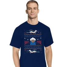 Load image into Gallery viewer, Shirts T-Shirts, Tall / Large / Navy Magical Japanese Folk Christmas Sweaters