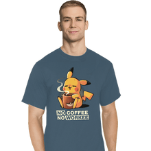Load image into Gallery viewer, Secret_Shirts T-Shirts, Tall / Large / Indigo Blue No Coffee Pikachu