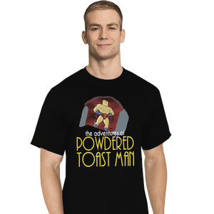 Shirts T-Shirts, Tall / Large / Black Powdered Toast Man