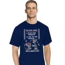 Load image into Gallery viewer, Shirts T-Shirts, Tall / Large / Navy Christmas List