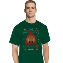 Load image into Gallery viewer, Secret_Shirts T-Shirts, Tall / Large / Charcoal Fire Demon Christmas