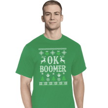 Load image into Gallery viewer, Shirts T-Shirts, Tall / Large / Athletic grey OK Zoomer Ugly Christmas Sweater