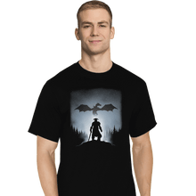 Load image into Gallery viewer, Shirts T-Shirts, Tall / Large / Black Skyrim Dragon Hunting