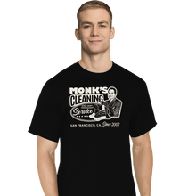 Load image into Gallery viewer, Shirts T-Shirts, Tall / Large / Black Monk Cleaning Service
