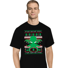 Load image into Gallery viewer, Shirts T-Shirts, Tall / Large / Black Cthulhu Cultist Christmas
