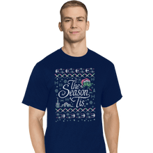 Load image into Gallery viewer, Shirts T-Shirts, Tall / Large / Navy The Season &#39;Tis
