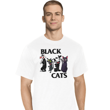 Load image into Gallery viewer, Shirts T-Shirts, Tall / Large / White Black Cats Flag