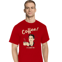 Load image into Gallery viewer, Shirts T-Shirts, Tall / Large / Red It's damn Fine Coffee