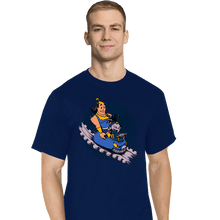 Load image into Gallery viewer, Daily_Deal_Shirts T-Shirts, Tall / Large / Navy Emperor's New Roller Coaster