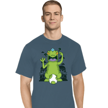 Load image into Gallery viewer, Shirts T-Shirts, Tall / Large / Indigo Blue Dinosaur Island