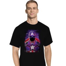 Load image into Gallery viewer, Shirts T-Shirts, Tall / Large / Black Glitch Captain America