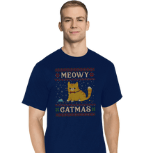 Load image into Gallery viewer, Daily_Deal_Shirts T-Shirts, Tall / Large / Navy Meowy Catmas