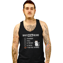 Load image into Gallery viewer, Shirts Tank Top, Unisex / Small / Black Meow Meaning