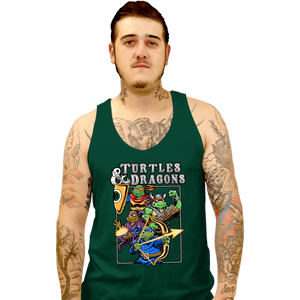 Daily_Deal_Shirts Tank Top, Unisex / Small / Black Turtles & Dragons