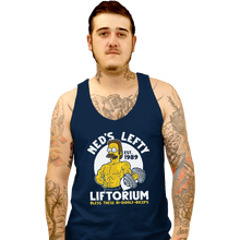 Load image into Gallery viewer, Shirts Tank Top, Unisex / Small / Navy Ned's Lefty Liftorium