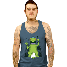 Load image into Gallery viewer, Shirts Tank Top, Unisex / Small / Indigo Blue Dinosaur Island