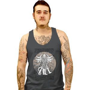 Shirts Tank Top, Unisex / Small / Charcoal Lovecraft Man