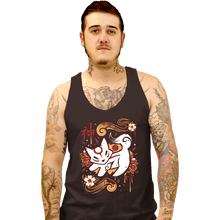 Load image into Gallery viewer, Last_Chance_Shirts Tank Top, Unisex / Small / Black Floral Wolf Spirit