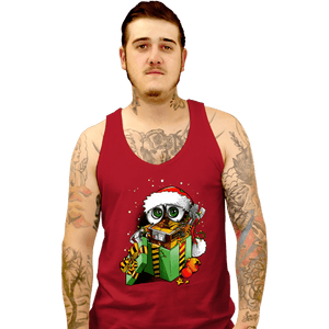 Daily_Deal_Shirts Tank Top, Unisex / Small / Red Christmas Robot