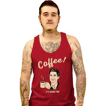Load image into Gallery viewer, Shirts Tank Top, Unisex / Small / Red It's damn Fine Coffee
