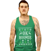 Load image into Gallery viewer, Shirts Tank Top, Unisex / Small / Irish Green OK Zoomer Ugly Christmas Sweater