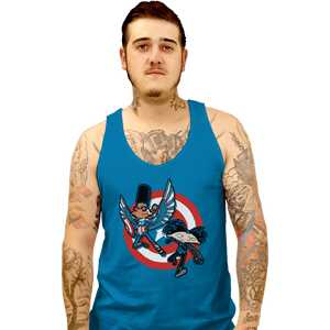 Daily_Deal_Shirts Tank Top, Unisex / Small / Sapphire Captain Tallhair And Football Soldier