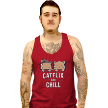 Load image into Gallery viewer, Shirts Tank Top, Unisex / Small / Red Catflix And Chill