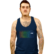 Load image into Gallery viewer, Secret_Shirts Tank Top, Unisex / Small / Navy Tardis Trail