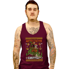 Load image into Gallery viewer, Shirts Tank Top, Unisex / Small / Maroon Merry Saiyan Christmas